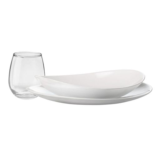 Set Vajilla 18 Piezas Platos Prometeo Vidrio Templado Bormioli Rocco Vasos Rigolleau