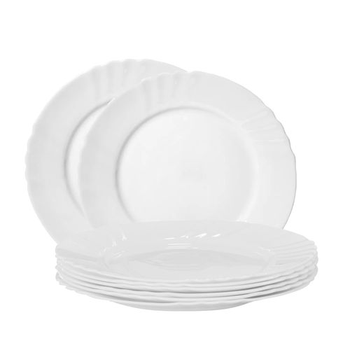 Set x 12 Platos Playo Vidrio Templado Opal Opalinos Ebro