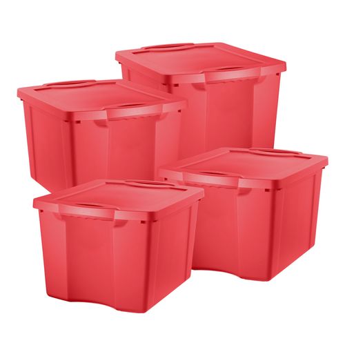 Cajas Organizadora x4 Multiuso Reforzada Fullbox 75 lt Wenco