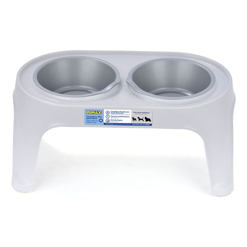 Comedero Alto Doble Mascota Mediano Rimax