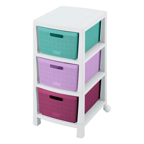 Cajonera Infantil Organizador Fique 3 Cajones c/ruedas Rimax