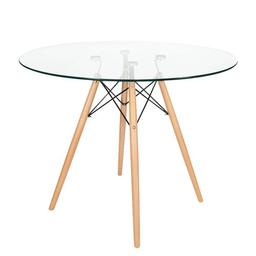Mesa De Comedor Redonda De Vidrio Eames 100 Cm Utile