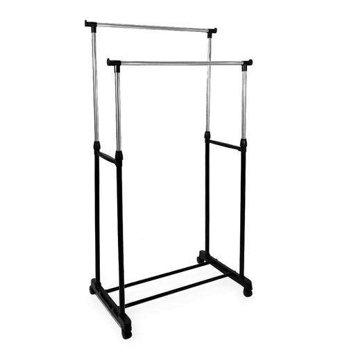 Perchero Doble Barral Altura Regulable Con Ruedas Utile