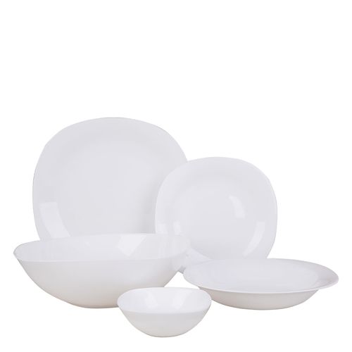 Set de vajilla de vidrio opal cuadrada Varese Utile 25 Piezas