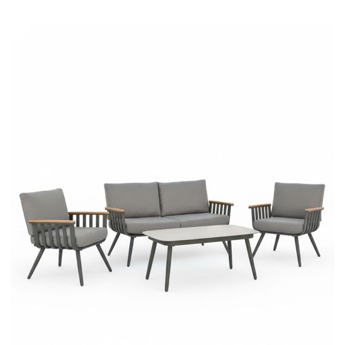 Juego de living para balcón y exterior de Aluminio Aria Utile 4 piezas