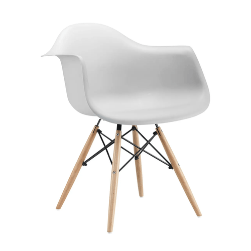 Silla sillon para comedor de diseño con patas de madera Eames Utile